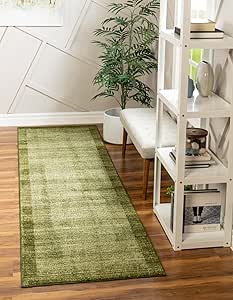 Unique Loom Del Mar Collection Area Rug - Abigail (2' x 8' Runner, Light Green/ Ivory)