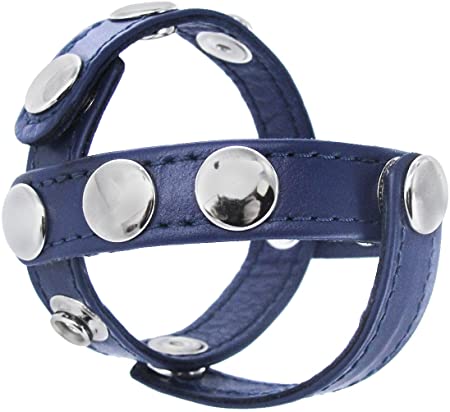 Strict Leather Blue Leather Cock and Ball Harness