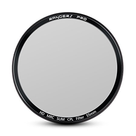 Rangers 55mm CPL filter - 3.9mm Ultrathin 14 layers Multi Coating MC Japan optics Glass, Circular Polarizer Filter