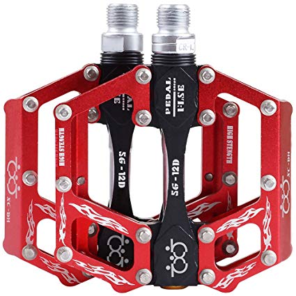 SPFAS Bike Cycling Pedals Aluminium Sealed Bearing Flat Pedals 9/16 inch