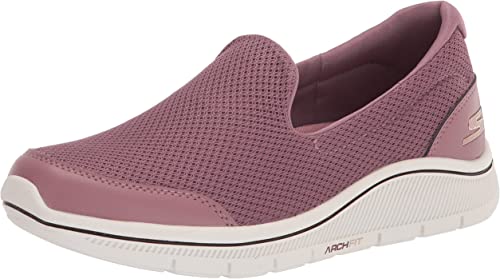 Skechers Women's Arch Walk Relaxed Fit Slip On Golf Shoe Sneaker, Mauve, 8.5