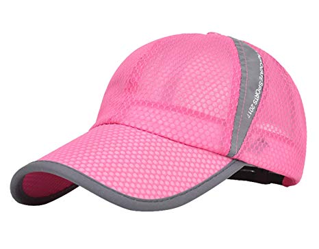 Panegy Unisex Mesh Brim Tennis Cap Outside Sunscreen Quick Dry Adjustable Baseball Hat