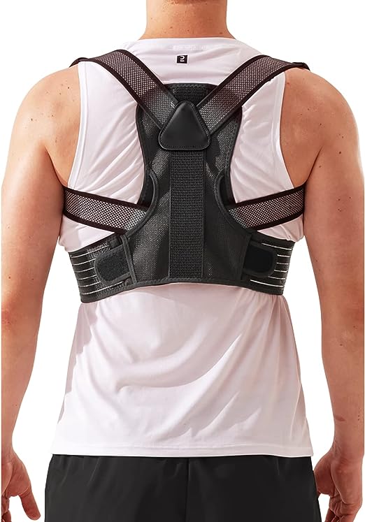 Portzon Posture Corrector for Women and Men, Upper Back Straightener Providing Pain Relief from Neck, Shoulder Breathable