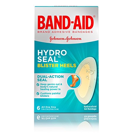 Band-Aid Brand Hydro Seal Adhesive Bandages for Heel Blisters, Waterproof Blister Pads, 6 ct