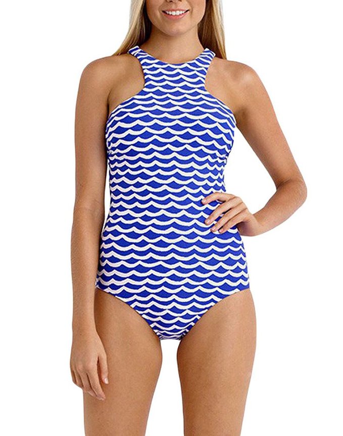 FARYSAYS Women High Neck Shaping Thong One Piece Swimsuit Backless Maillot