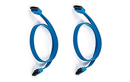 C&E 2 Pack 18Inch SATA 6Gbps Cable W/Locking Latch - Blue, CNE567723