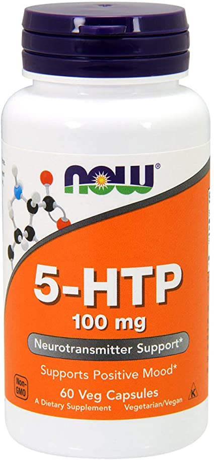 NOW Supplements, 5-HTP (5-hydroxytryptophan) 100 mg, Neurotransmitter Support*, 60 Veg Capsules