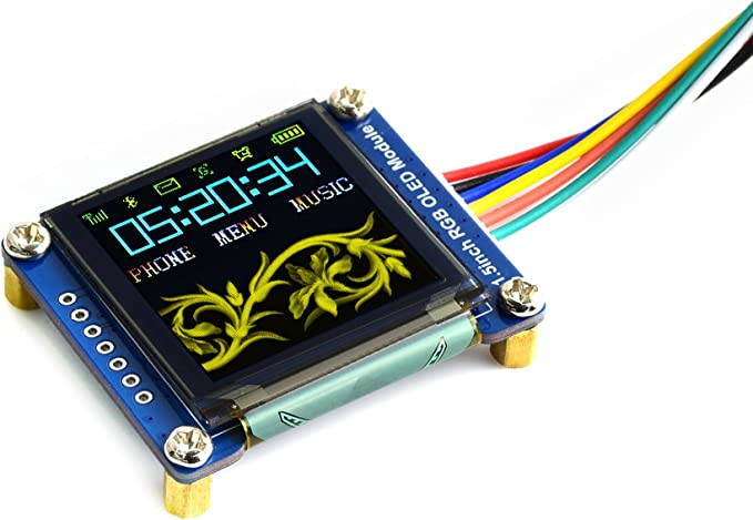 1.5inch RGB OLED Display Module 128x128 16-bit High Color SPI Interface SSD1351 Driver Raspberry Pi/Jetson Nano Examples Provided