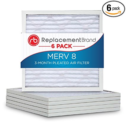 ReplacementBrand 12 x 12 x 1 MERV 8 Air filter / Furnace Filter (Pack of 6)