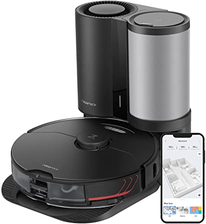 Roborock S7 MaxV Plus Robot Vacuum and Sonic Mop with Auto-Empty Dock, ReactiveAI 2.0 Obstacle Avoidance, Real-Time Video Call, 5100Pa Suction (S7 MaxV Plus)