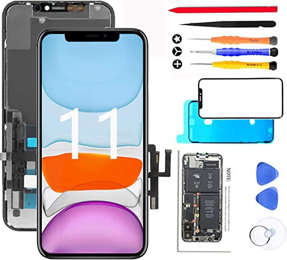 for iPhone 11 Screen Replacement (6.1") LCD Display Digitizer Touch Screen Assembly Set with Full Repair Tools,LCD Shield Pre-installed(Original TFT OEM Glass)
