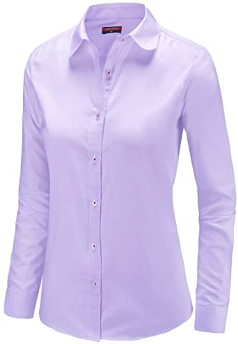 Dioufond Oxford Shirts for Women Cotton Ladies Long Sleeve Button Down Shirts