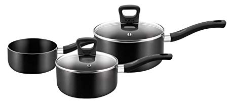 Tefal Signature Cookware Set Saucepan Set, 3 Pieces - Black