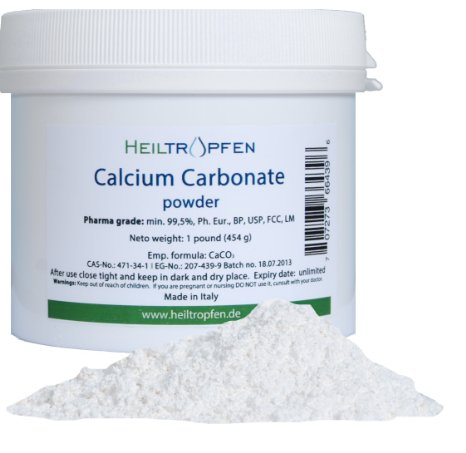 Calcium Carbonate Powder, Pharmaceutical grade, 1lb-454g, Highest purity Limestone
