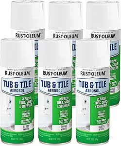 Rust-Oleum 280882-6PK Specialty Tub & Tile Spray Paint, 12 oz, White