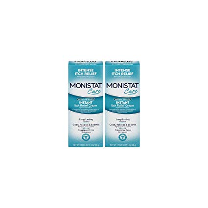 Monistat Care Instant Itch Relief Cream | Cools & Soothes Max Strength | 1 Ounce | Pack of 2