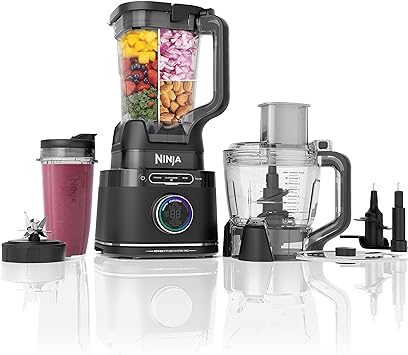 Ninja TB401 Detect Kitchen System Power Blender   Processor Pro, BlendSense Technology, Blender, Chopping & Smoothies, 1800 Peak Watts, 72 oz. Pitcher, 64 oz. Food Processor, 24 oz. To-Go Cup, Black