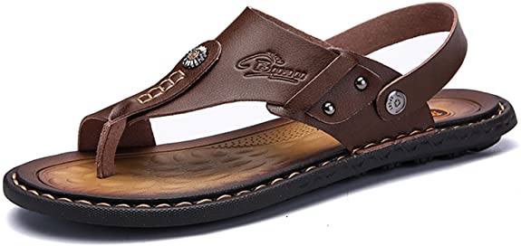 Honeystore Men's Sandals Flip Flops Open-Toe Hollow Shoes