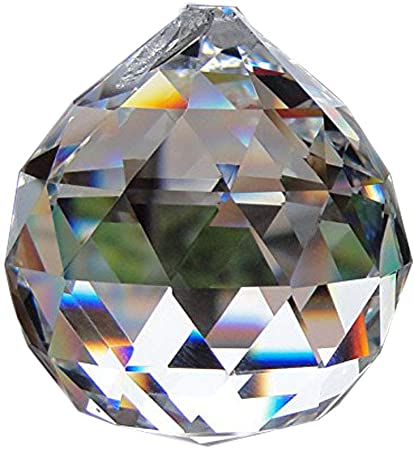 Yoker 50 mm Clear Crystal Ball Prisms Pendant Feng Shui Hanging Decorating Faceted Prism Balls