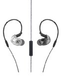 Biensound B9 Sport In-Ear Headphones Noise Isolating Earphones with Memory Wire and In-line Microphone Volume Control for Sony LG Iphone6 6s Plus iPad HTC Samsung Transparent BlackampClear