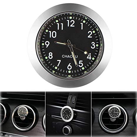 Car Clock, ONEVER Car Air Vent Quartz Clock Mini Vehicle Dashboard Clock, 1.4" Diameter