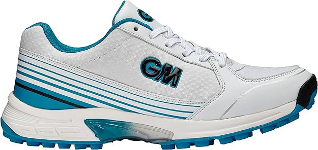 Cricket Shoes Maestro All Rounder - Light Weight Durable Performance Cricket Footwear by Gunn & Moore - Rubber Sole Blue White (US