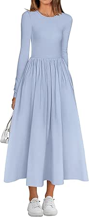 BTFBM Casual Long Sleeve Dresses Fall Dresses Solid Wedding Guest Dress Midi Dress Flowy Bohemian Long Dress