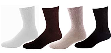 Men's Diabetic Crew Socks - Cotton Blend Physician's Choice Seamless 12 Pack Made In USA