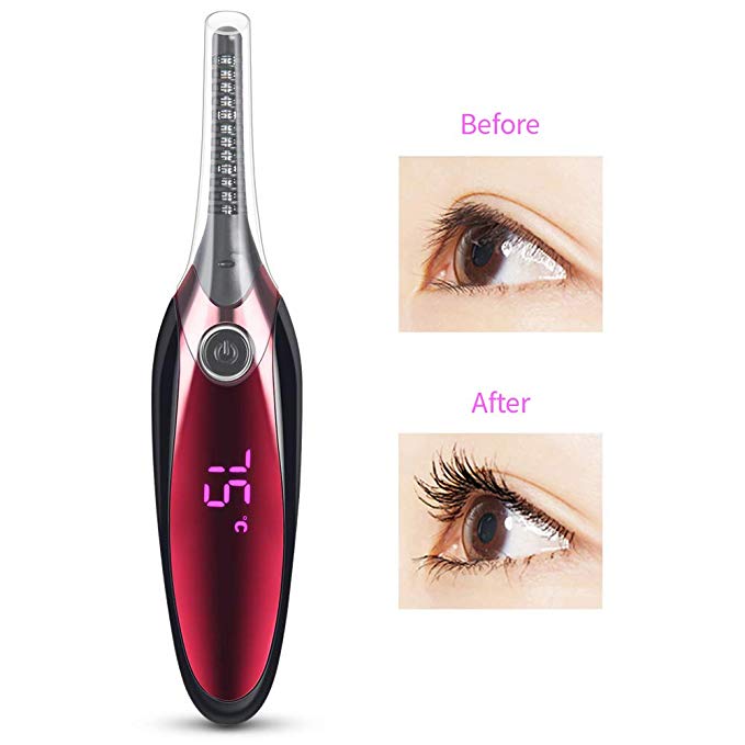 Heated Eyelash Curler Electric With LED Display, Befayoo Upgraded Rechargeable Portable Professional Eyelash Curling for Eyelashes Quick Heating and Long Lasting