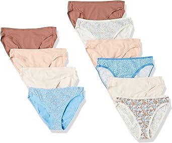 Amazon Essentials Womens Cotton Stretch High-Cut Bikini Panty