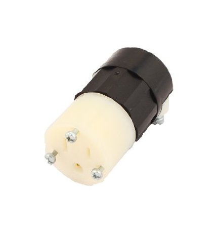 Leviton 5269-C 15 Amp 125 Volt Connector Straight Blade Industrial Grade Grounding Black-White