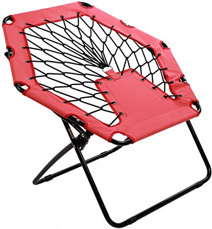Harvil Portable Hexagon Bungee Chair, Red