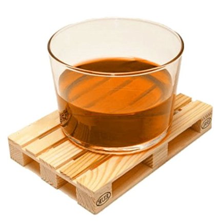 Janazala Set of 8 Miniature Pallet Wood Beverage Coasters. Drink Coasters For Wine Glasses, Beer, Whiskey, Cocktail, Hot and Cold Drinks and Other Beverages. Suitable For Bar, Home and Office