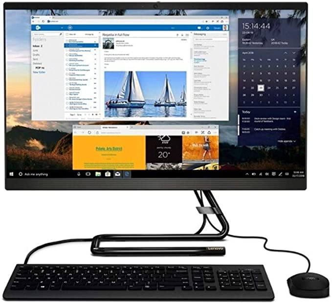 Lenovo IdeaCentre A340 All-in-One PC, 23.8" Touchscreen, 9th Gen Intel Core i3, 8GB Memory, 1TB Hard Drive, Windows 10