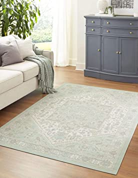 Unique Loom Whitney Collection Traditional Geometric Mint Area Rug (5' 0 x 8' 0)