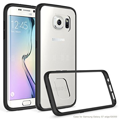 Galaxy S7 Edge Case, AOFU [Slim Hybrid] [Crystal Clear] Clear Back Panel   TPU Bumper for Samsung Galaxy S7 Edge-Black