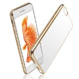 Sumci Iphone 66s Case 47 Inch with Ultrathin Transparent Silica Gel Luxury Electroplating Golden Edge