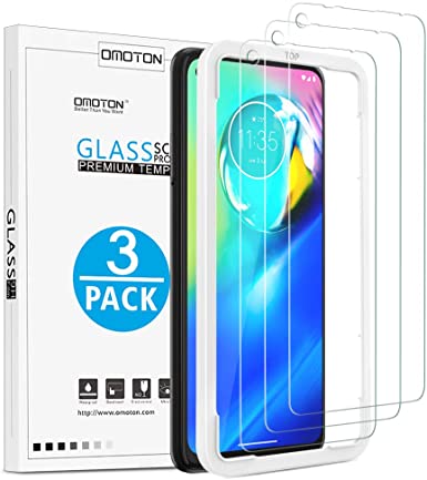 OMOTON [3 Pack] Screen Protector for Moto G Power - Tempered Glass/Alignment Frame/Anti Scratch Screen Protector for Motorola Moto G Power 6.4 inch