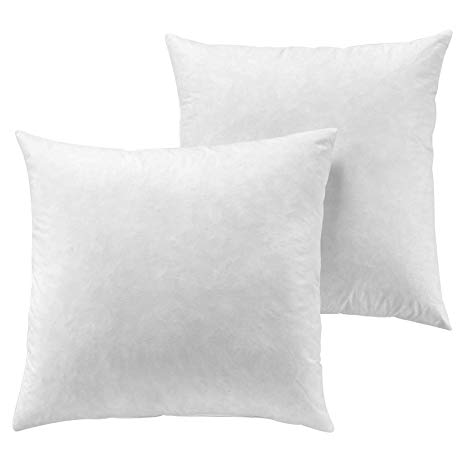 YesterdayHome Set of 2-26x26 Euro Pillow Inserts-Down Feather Pillow Inserts-White