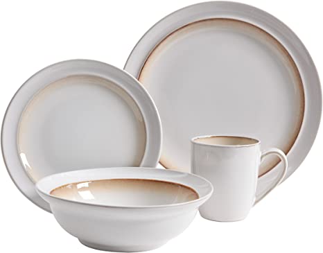 Gibson Elite Lawson 16 Piece Dinnerware Set, Brown