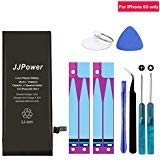 UL Recongnized JJPower iPhone 6S Plus Battery Replacement Kit,Support iOS 12 with All Tool Kits 2 Sets of adhesives