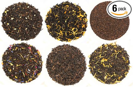 Flavored Black Tea Sampler, Black Tea Assortment Loose Tea Featuring Mango Tea, Apricot Tea, Tropic Flower Tea, Vanilla Tea, and More!