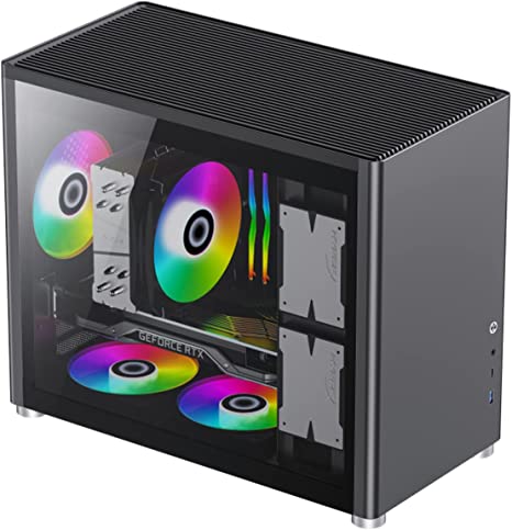 GAMEMAX Micro-ATX Tower Computer Case with Removable Dust-Proof Filter, Dual Tempered Glass Side Panels, PC Gaming Chassis (Spark-Grey)
