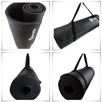 BodyRip Exercise Training NBR Mat 15mm Yoga Fitness Crossfit Black