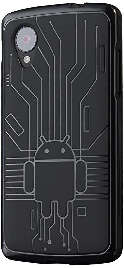 Nexus 5 Case, Cruzerlite Bugdroid Circuit TPU Case Compatible for Nexus 5 - Black