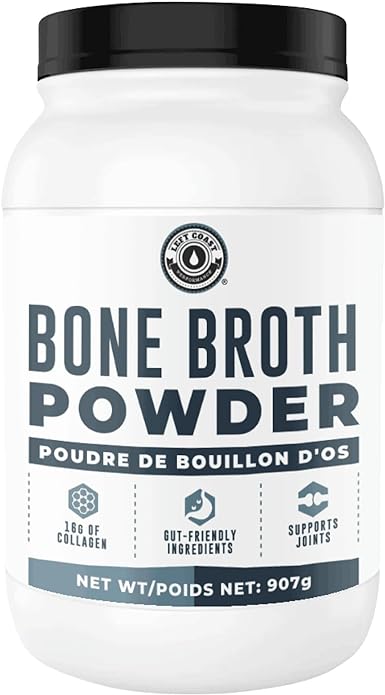 Bone Broth Powder, Pure Grass-Fed Beef Bone Broth Protein Powder with Protein [21g per Serving] and Collagen [16g per Serving]. Keto, Paleo, Dairy Free, Non-GM, 907g