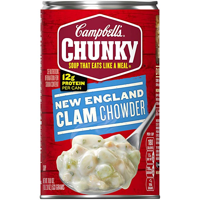 Campbell's Chunky New England Clam Chowder, 18.8 oz. Can