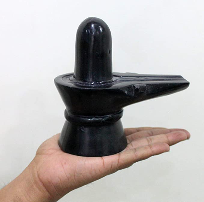 StonKraft Marble Shiva Lingam Shiv Ling Idol Murti Statue Adiyogi (Black Lingam)