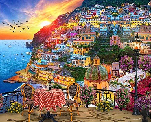 Springbok Puzzles - Positano Italy - 1000 Piece Jigsaw Puzzle - 24 by 30" - Made in USA - Unique Cut Interlocking Pieces, Multicolor