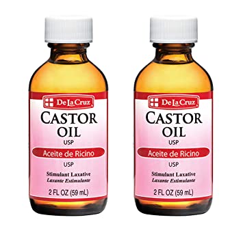 De La Cruz Pure Castor Oil, Expeller-Pressed, Non-GMO, USP Grade, Bottled in USA 2 FL. OZ. (2 Bottles)